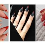 various designs of matte red nails